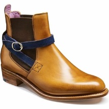 New Handmade Men Jodhpurs Style Real Leather Tan Ankle Boots, Men leathe... - $179.99