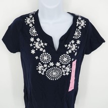 Premise Women&#39;s Small Embroidered Top Blue NWT $48 - $17.82