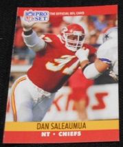 1990 Pro Set Dan Saleaumua 535 Kansas City Chief, NFL Football Sports Card, RARE - £12.81 GBP