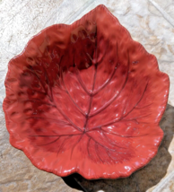 Fresh Decor Ceramic Leaf Serving Bowl Rust Orange 7&quot;Hx6.5&quot;Wx2&quot;D Thanksgi... - £9.85 GBP