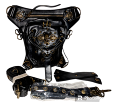 Womens Gothic Steampunk Purse Medieval Hip Bag Skull Stud Chain Adjustable Strap - £30.80 GBP