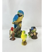 Vtg 4 Set It’s Spring Vintage porcelain birds ￼figurines Perched on a Br... - £14.07 GBP