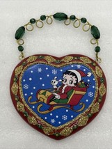 2016 The Danbury Mint Betty Boop Heart SANTAS SLEIGH Heart Christmas Ornament - £10.35 GBP