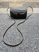 STREET LEVEL Woven Rattan Box Crossbody Bag - Black - £22.82 GBP