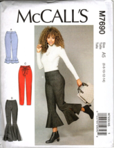 McCall&#39;s M7690 Misses  6 to 14 Flared Pants and Sash Uncut Sewing Pattern New - £11.87 GBP