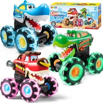 Joyin 3 Pack Monster Truck Toy - Motion Activated Light-Up Cars For Todd... - $32.93