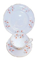 Staffordshire Orange Grape Teacup and Saucer Made In England TRIO - £17.95 GBP