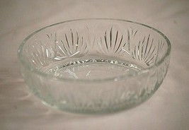 Avon Clear Fan Cuts Glass Opened Candy Nut Bowl Trinket Dish Textured Sides MCM - £17.40 GBP