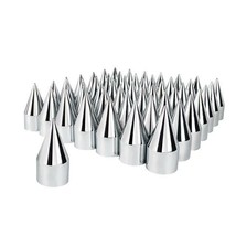United Pacific 33mm X 4-1/8&quot; Chrome Plastic Spike Nut Covers - Thread-On 60 Pack - £126.53 GBP