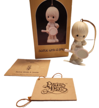 Precious Moments SERVE WITH A SMILE Christmas Ornament Figure 102458 Retired 3&quot; - $10.95