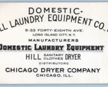 Domestic Hill Laundry Equipment Company Vtg Folding Business Card Long I... - £12.41 GBP