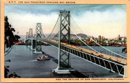 San Francisco California(CA) Oakland Bay Bridge Skyline WB UNP Vintage Postcard - £5.99 GBP