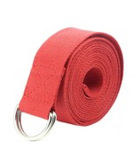 Red Metal D-Ring Fitness Exercise Yoga Strap Durable Cotton  - £8.29 GBP