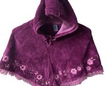 Pumpkin Patch Girls Size 4 Purple Fleece Embroidered Cape Warm Comfy nwt - £7.50 GBP