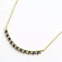 1.5Ct Round Cut Lab-Created Sapphire Women Necklace 14k Yellow Gold Plated - £195.83 GBP