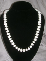 Old Vintage Retro Jewelry White Beaded Rope Necklace Approx. 25&quot; Long - £5.44 GBP