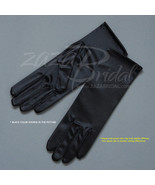 Shiny Stretch Satin Dress Gloves Mid Wrist Length 4BL - $20.32 CAD