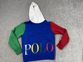 Polo Ralph Lauren Hoodie Boys Large 14-16 Blue Red Green White Colorbloc... - $26.72