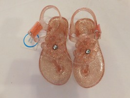 Carter&#39;s youth girl&#39;s Sandals Jelly Pink Sparkles Size 7 Easy-on Closure... - $15.43