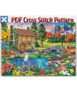 Landscape Nature Summer Counted PDF Cross Stitch Pattern Needlework DIY DMC - $5.00