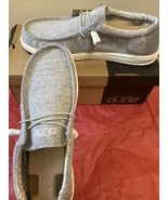 Hey Dude Mens Size 13 Welsh Chambray Blue/GRAY Lace Up Loafer Denim Fabric  - $62.75
