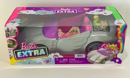 Barbie EXTRA Vehicle, Sparkly Silver 2-Seater Car with Rolling Wheels HDJ47 - £46.14 GBP