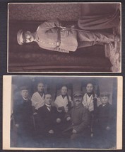 (2) Fredrich Schaubhut in WWI Era German Military Uniform &amp; Family RPPC - £27.14 GBP