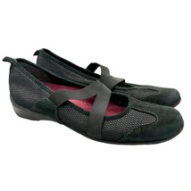 Munro American Zip Sport Shoes 8.5N Black Leather Mary Jane Slip On Walking - £22.70 GBP