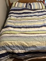 Pottery Barn Kids Blue Green Full Queen Quilt &amp; 2 Standard Shams Comforter - $1,849.82 MXN