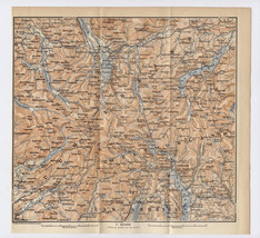 1890 Original Antique Map Of Lake District Cumberland Westmorland / England - £21.06 GBP