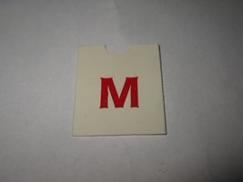 1967 4CYTE Board Game Piece: Red Letter Tab - M - $1.00