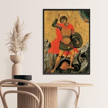 Saint George and the Dragon, Wall Art, Orthodox iconography, Poster and ... - $12.00+