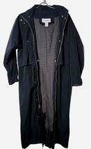 LL Bean Women M Removable Wool Lined Hood Full Zip Long Trench Coat Jacket - £68.88 GBP