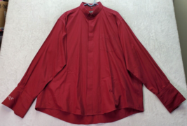 Giorgio Ferraro Dress Shirt Men Sz 17.5 Maroon Polyester Collar Wear But... - $23.07