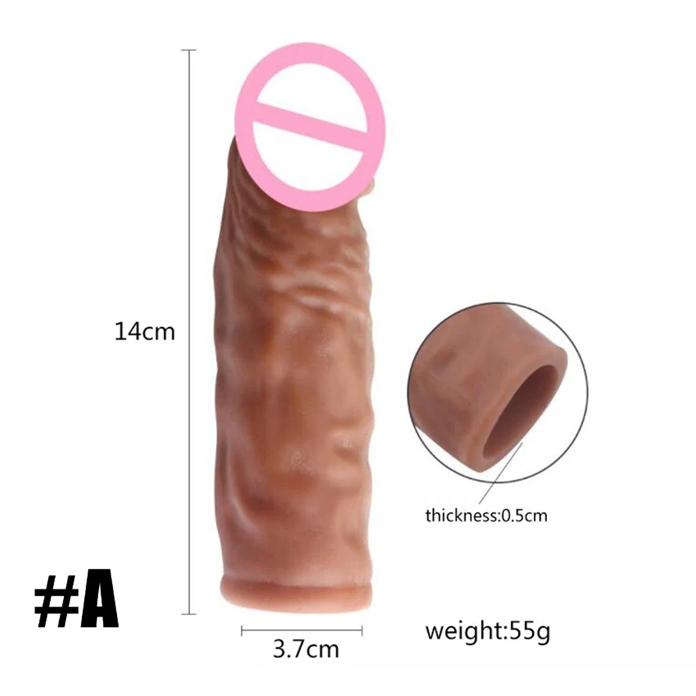 Sporting Realistic  Extension  Sleeve Reusable Silicone  Enlarger Delay As For M - £23.89 GBP