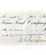 1912 Kineo Trust Company Bank Check E.A. Sampson Dover Maine Signed 817 ... - $19.99
