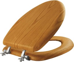 Mayfair 19601Cp 378 Toilet Seat With Chrome Hinges,, Natural Oak Veneer - £34.34 GBP