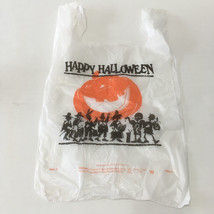 Vintage plastic Happy Halloween bag with orange pumpkin trick or treat g... - $19.75