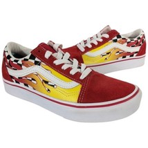 Vans Old Skool Kids Flame Checkerboard ComfyCush Size 3.5 Juniors Shoes ... - $44.55