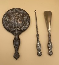 IRIAN by WALLACE STERLING SILVER Mirror Button Hook Shoehorn Antique Rar... - $9,226.45 MXN
