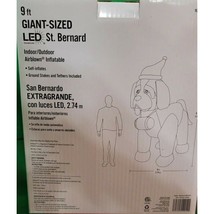 GIANT 9 Foot St. Bernard Santa Christmas Inflatable Puppy Dog Yard Decor - £143.21 GBP