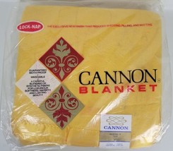 Vintage NIP Cannon Blanket Balmoral IV Yellow Lock Nap Satin Trim 72x84  - £51.56 GBP