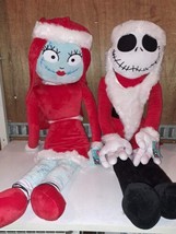 Disney Nightmare Before Christmas Santa Jack Skellington  Sally 48&quot; Jumb... - $92.57