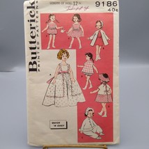 Vintage Craft Sewing PATTERN Butterick 9186, Little Girl Dolls Clothes 1950s - £29.47 GBP