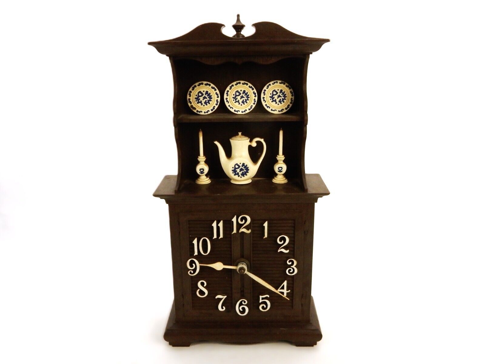 Spartus China Cabinet Electric Wall Clock, Mahogany Brown Bakelite, Work... - $29.35