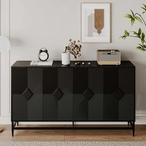 Black Lacquer 4-Door Cabinet Sideboard for Living Room Entryway Office - $6,062.79 MXN