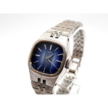 Vintage Seiko ladies watch 11-3949 winding works blue dial silver toned 18mm - £43.57 GBP