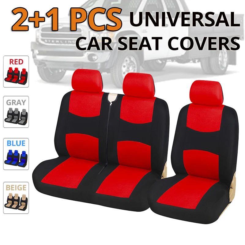 1+2 Seat Covers Red Car Seat Cover Truck Interior Accessories for Renault - £12.85 GBP+