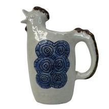 Vtg Otagiri Chicken Pitcher Blue Handpainted Ceramic Swirl Mid Century Rooster - £14.85 GBP