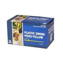 Royal Paper 1000/Box Yellow Plastic Sword 3.25&#39;&#39; Food Picks - £13.26 GBP